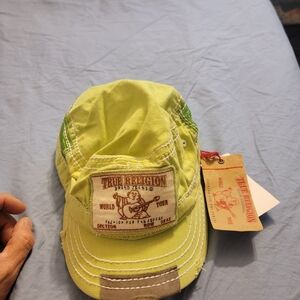 True Religion Lime Green Cap with Logo Patch